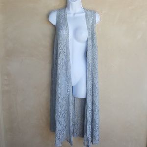 Lace long vest
